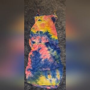 Fashion Nova Colorful Tie-Dye Midi Dress
